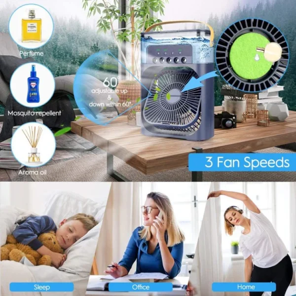 Portable Air Conditioner Fan with 3 Wind Speeds,600ML Dubai Shop Dropio